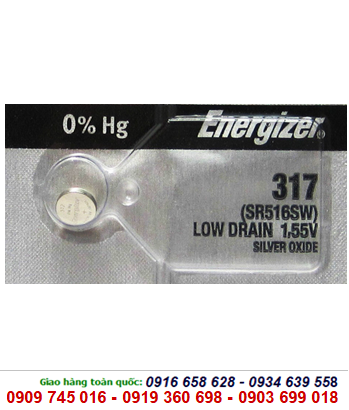 Energizer 317-Pin SR516SW, Pin đồng hồ 1.55v Silver Oxide Energizer 317-Pin SR516SW